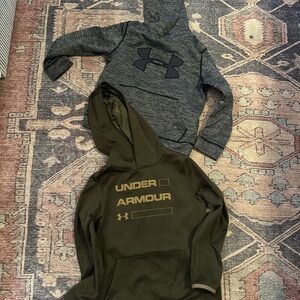 Under Armour Gray and Olive Hoodies